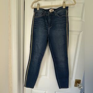 L'AGENCE Ankle Skinny Jeans with gold trim